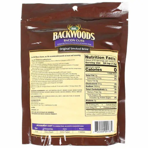 Backwoods Smoked Wet Brine Bacon Cure Seasoning for 25 lbs of Meat 14.3