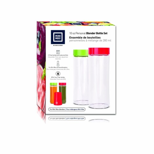 Euro Cuisine 10oz Bottle 2pcs with lid for Mini Mixx Personal Blender