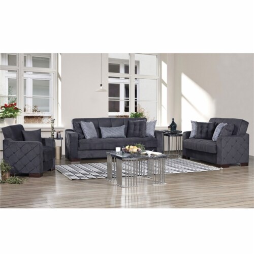 Beyan Signature Cairo 63 Microfiber Convertible Sleeper Loveseat in