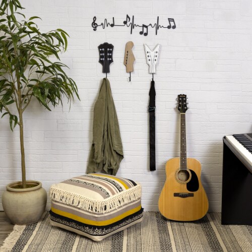 Stratton Home Decor Musical Sound Wave with Notes Metal Wall Decor, 1