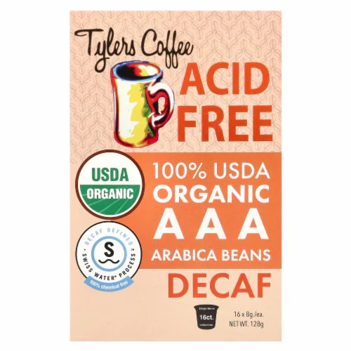 Tylers Coffees AcidFree Organic Decaf 16 KCup Pod's, 16 Count Kroger