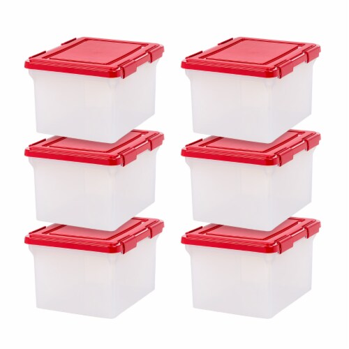 IRIS USA 6Pack 32qt Letter and Legal Size WEATHERPRO Airtight Plastic