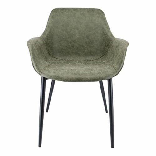 Markley Modern Leather Dining Armchair Kitchen Chairs With Metal Legs