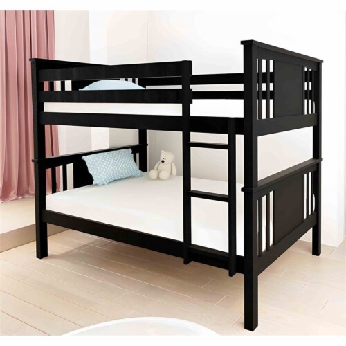 Milton Greens Stars Inc Modern Wood Twin Size Bunk Bed in Black, 1