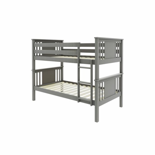 Milton Greens Stars Inc Modern Wood Twin Size Bunk Bed in Gray, 1