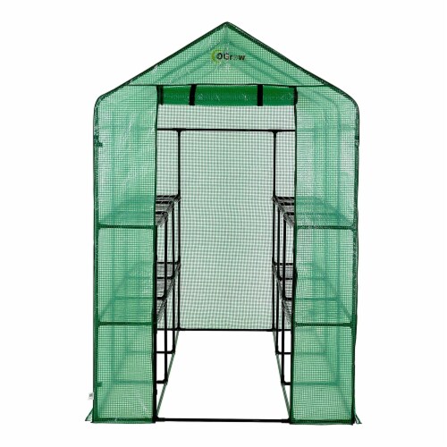 OGrow Walk In Outdoor Portable Covered Plant Greenhouse with 2 Tiers
