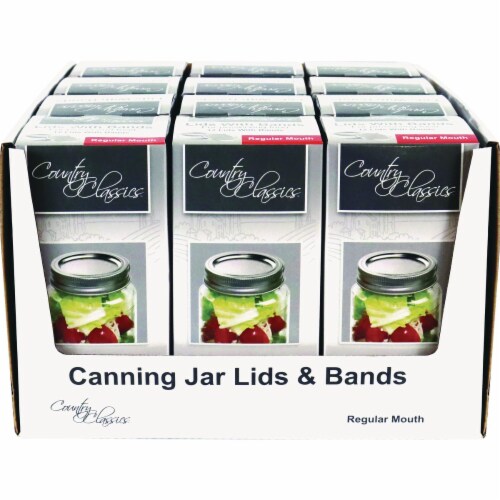 Country Classics Regular Mouth Canning Jar Lids & Bands (12Count) Pack