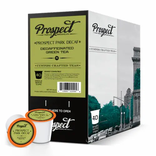 Prospect Tea Prospect Park Decaf Green Tea Pods for Keurig KCup Makers