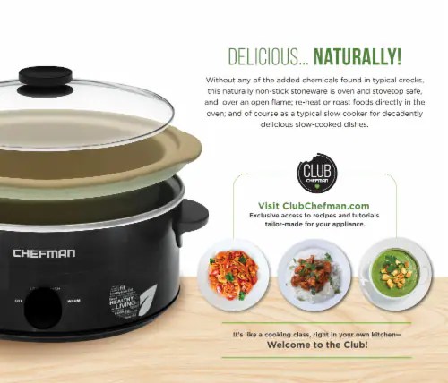 Chefman Natural Slow Cooker - Black, 5 qt - Fry’s Food Stores