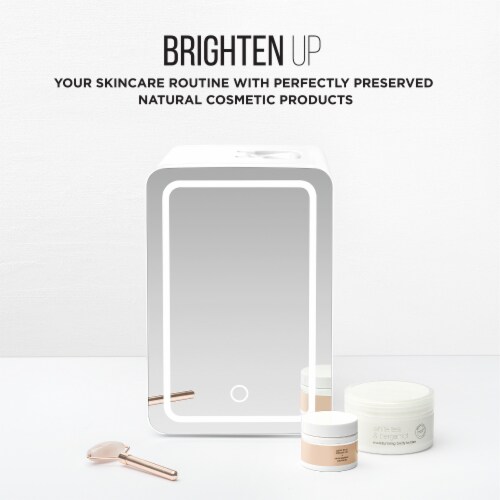 Chefman Portable LED Mirrored Mini Fridge White, 1 ct Kroger