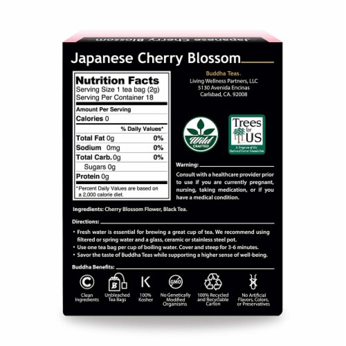 Buddha Teas Japanese Cherry Blossom Tea, 18 Tea Bags, 18 King Soopers