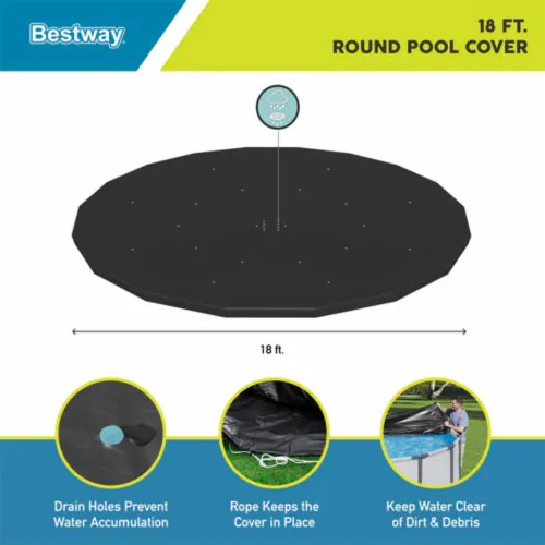 Bestway Flowclear Round 18' Pool Cover for Above Ground Frame Pools