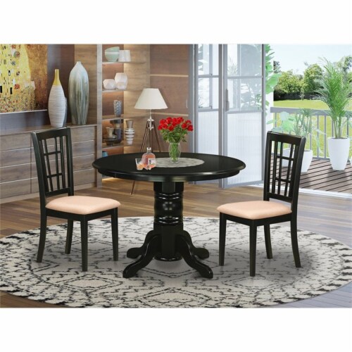 East West Furniture Shelton 3piece Traditional Wood Kitchen Table Set