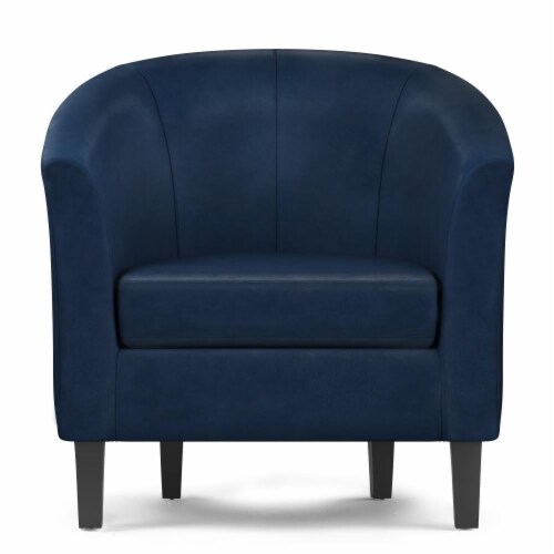 Simpli Home Austin Accent Chair In Distressed Vegan Leather Distressed