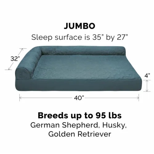 FurHaven PawQuilted Cool Gel Top Deluxe LChaise Dog Bed, Jumbo