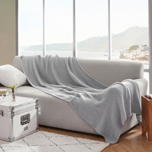 Cozy Potato™ Waffled Chunky Knit Throw Blanket Alloy, 1 Blanket Kroger