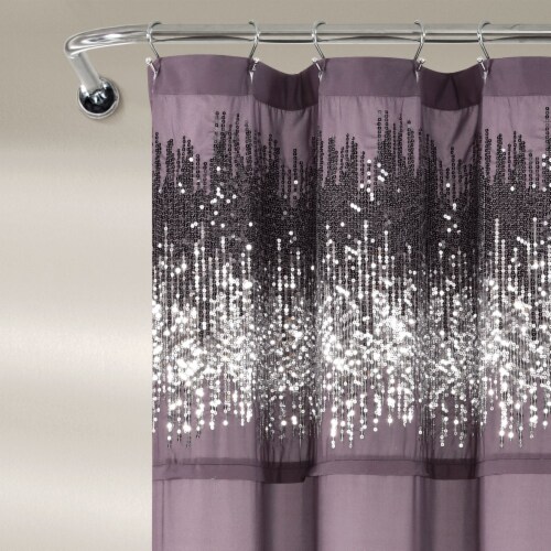 Shimmer Sequins Shower Curtain Purple/Black Single 70X72, 1 Fred Meyer