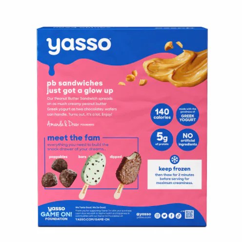 Yasso Frozen Greek Yogurt Peanut Butter Sandwiches, 4 ct Kroger