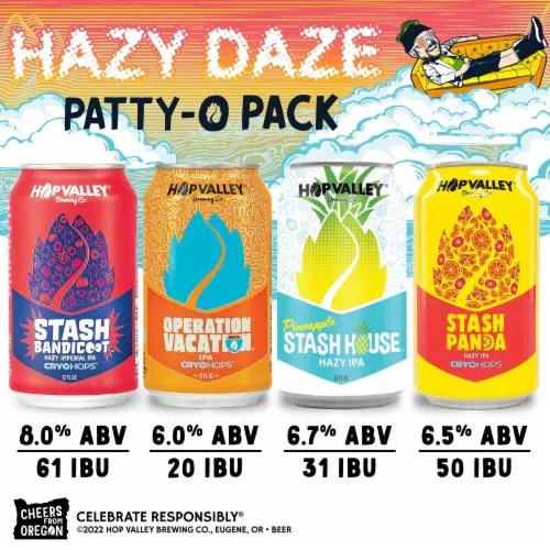 Hop Valley Hazy Daze Vp Beer Cans, 12 pack King Soopers