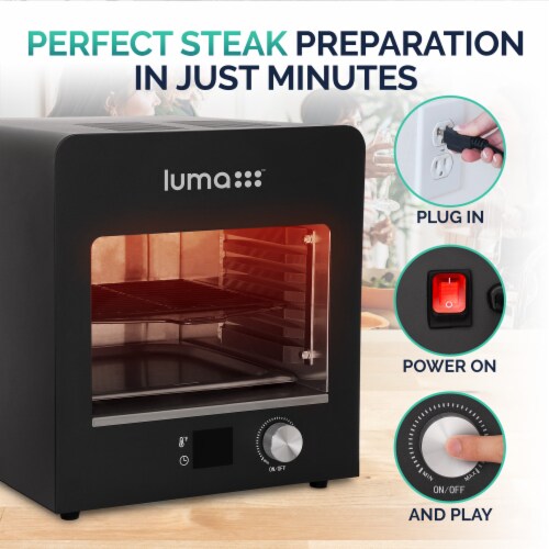 Luma Electric Steak Grill, Portable Indoor Countertop Oven with Griddle