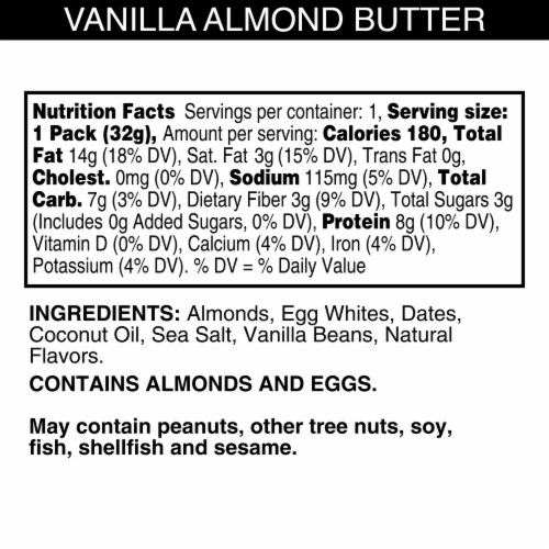RX Nut Butter Vanilla Almond Butter, 1 ct / 1.13 oz Kroger