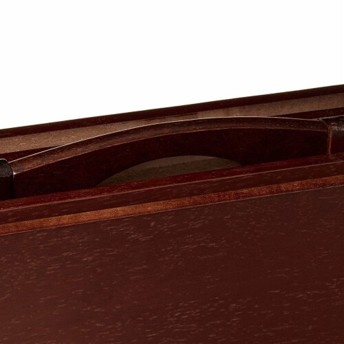 PJ Wood Folding TV Tray Tables with Compact Storage Rack, Espresso, 5