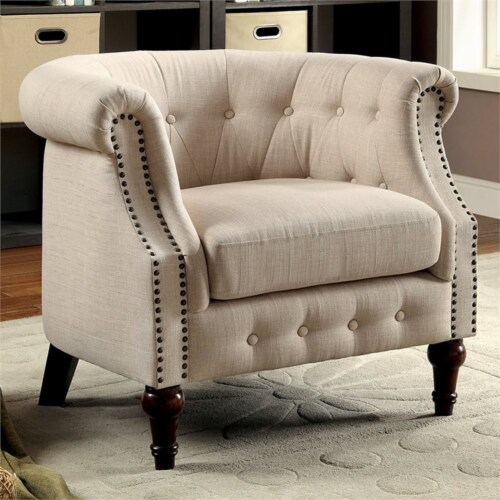Furniture of America Sofi Contemporary Fabric Upholstered Accent Chair