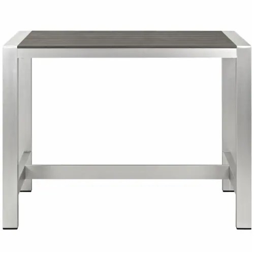 Shore Outdoor Patio Aluminum Rectangle Bar Table Silver Gray, 1 Ralphs