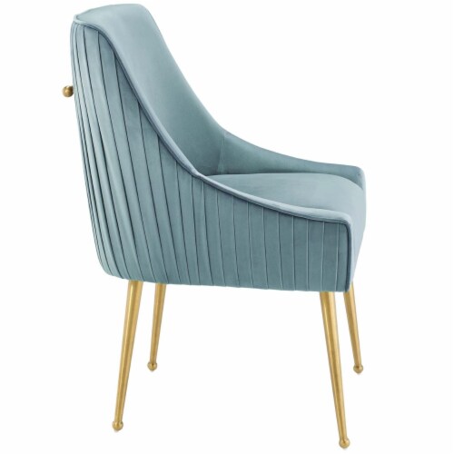 Discern Pleated Back Upholstered Performance Velvet Dining Chair,Light