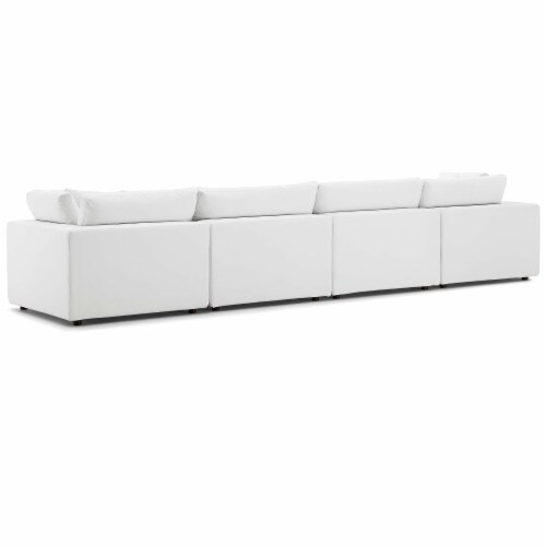 Commix Down Filled Overstuffed 4 Piece Sectional Sofa Set White, 1