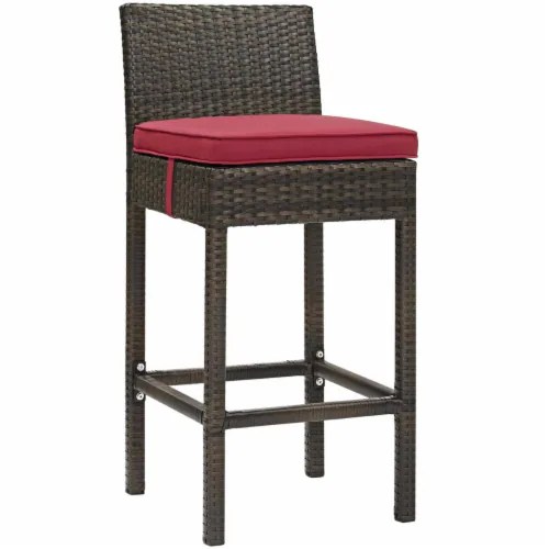 Conduit Bar Stool Outdoor Patio Wicker Rattan Set of 2 Brown Red, 1 Smith’s Food and Drug