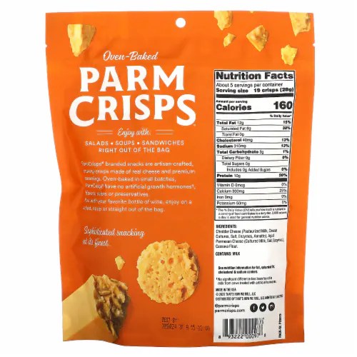 ParmCrisps 5oz Cheddar Parmesan Crisps Keto Snacks, 5 oz Kroger