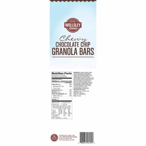 Wellsley Farms Chewy Chocolate Chip Granola Bars 60 ct. 52.8 Oz, 60