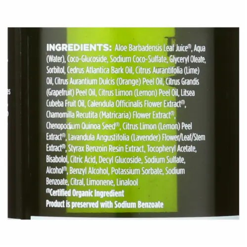 Avalon Organics Bath and Shower Gel Lemon 12 fl oz, Case of 1 12 FZ