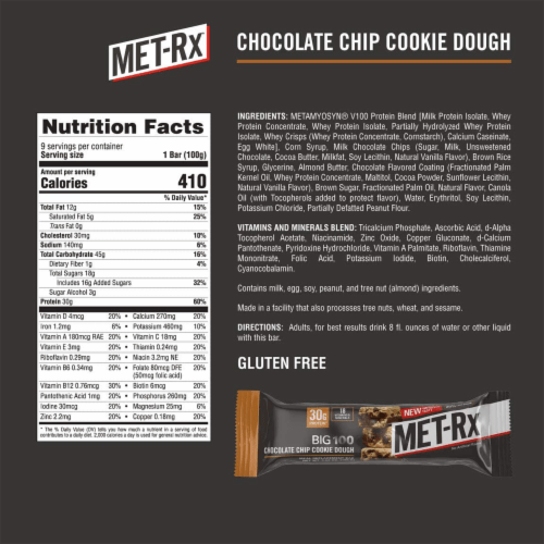 METRx Big 100 Colossal Protein Bars, Ch. Chip Cookie Dough, Meal