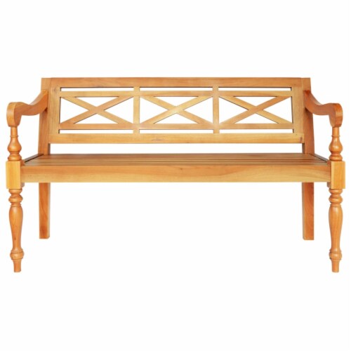 vidaXL Batavia Bench 53.5 Solid Mahogany Wood Light Brown, 53.5 "x19.7