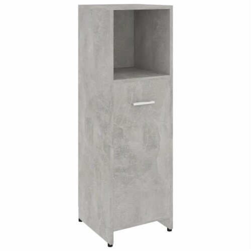 vidaXL Bathroom Concrete Gray 11.8 x11.8 x37.4 Engineered Wood