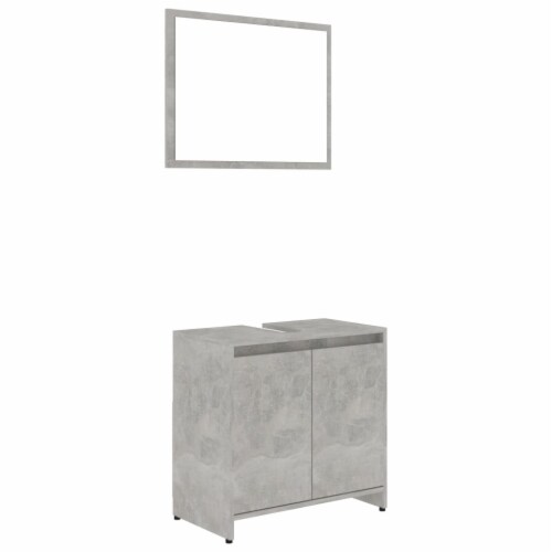 vidaXL Bathroom Furniture Set Concrete Gray Engineered Wood, 1 set 23.6