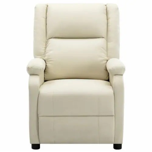 vidaXL Massage Recliner Cream White Faux Leather, 19.3"x20.9"x17.7" Fred Meyer