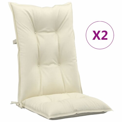 vidaXL Garden Highback Chair Cushions 2 pcs Cream 47.2 x19.7 x2.8