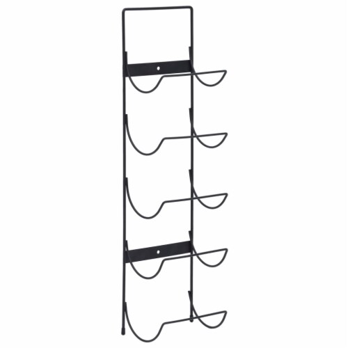 vidaXL Wall Mounted Wine Rack for 5 Bottles Black Iron, 5.9 "x4.3 "x23