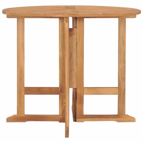 vidaXL Folding Patio Dining Table Ø35.4 x29.5 Solid Teak Wood, Ø 35.4"x29.5" Fred Meyer