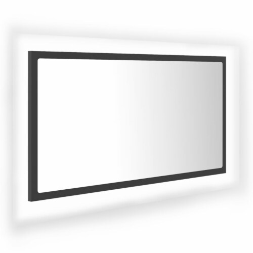 vidaXL LED Bathroom Mirror Gray 31.5 x3.3 x14.6 Acrylic, 1 set 31.5"x3
