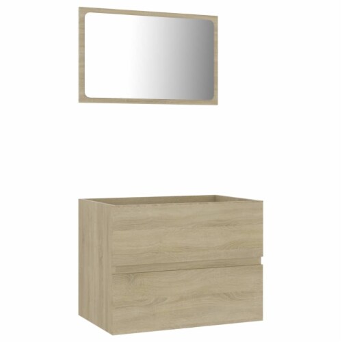 vidaXL 2 Piece Bathroom Furniture Set Sonoma Oak Engineered Wood, 2