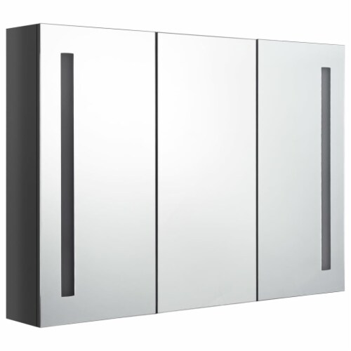 vidaXL LED Bathroom Mirror 35 x5.5 x24.4 Shining Gray, 35 "x5.5