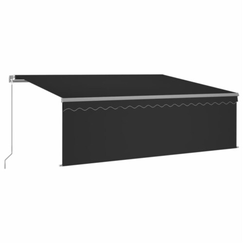 vidaXL Manual Retractable Awning with Blind 13.1'x9.8' Anthracite, 1