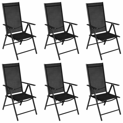vidaXL 7 Piece Patio Dining Set Aluminum Black, 59.1 "x35.4 "x29.1