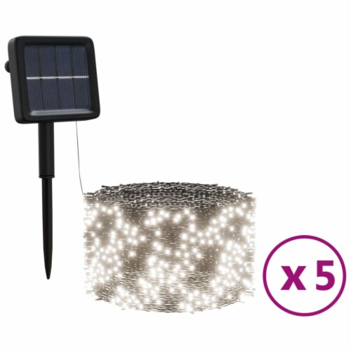 vidaXL Solar Fairy Lights 5 pcs 5x200 LED Cold White Indoor Outdoor, 39