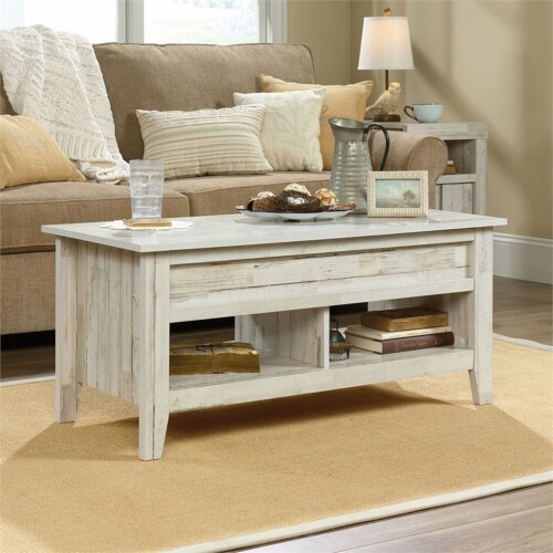 Sauder Dakota Pass Engineered Wood LiftTop Coffee Table in White Plank, 1 Fry’s Food Stores