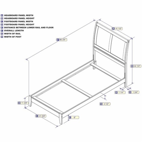 Atlantic Furniture Portland Twin XL Sleigh Bed in Walnut, 1 Kroger